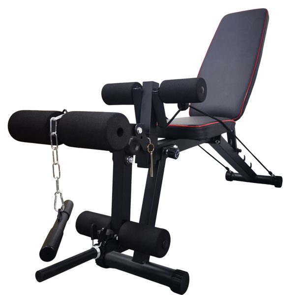 workout bench adjustable height foldable for incline and decline home with leg curl 3